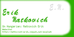 erik matkovich business card